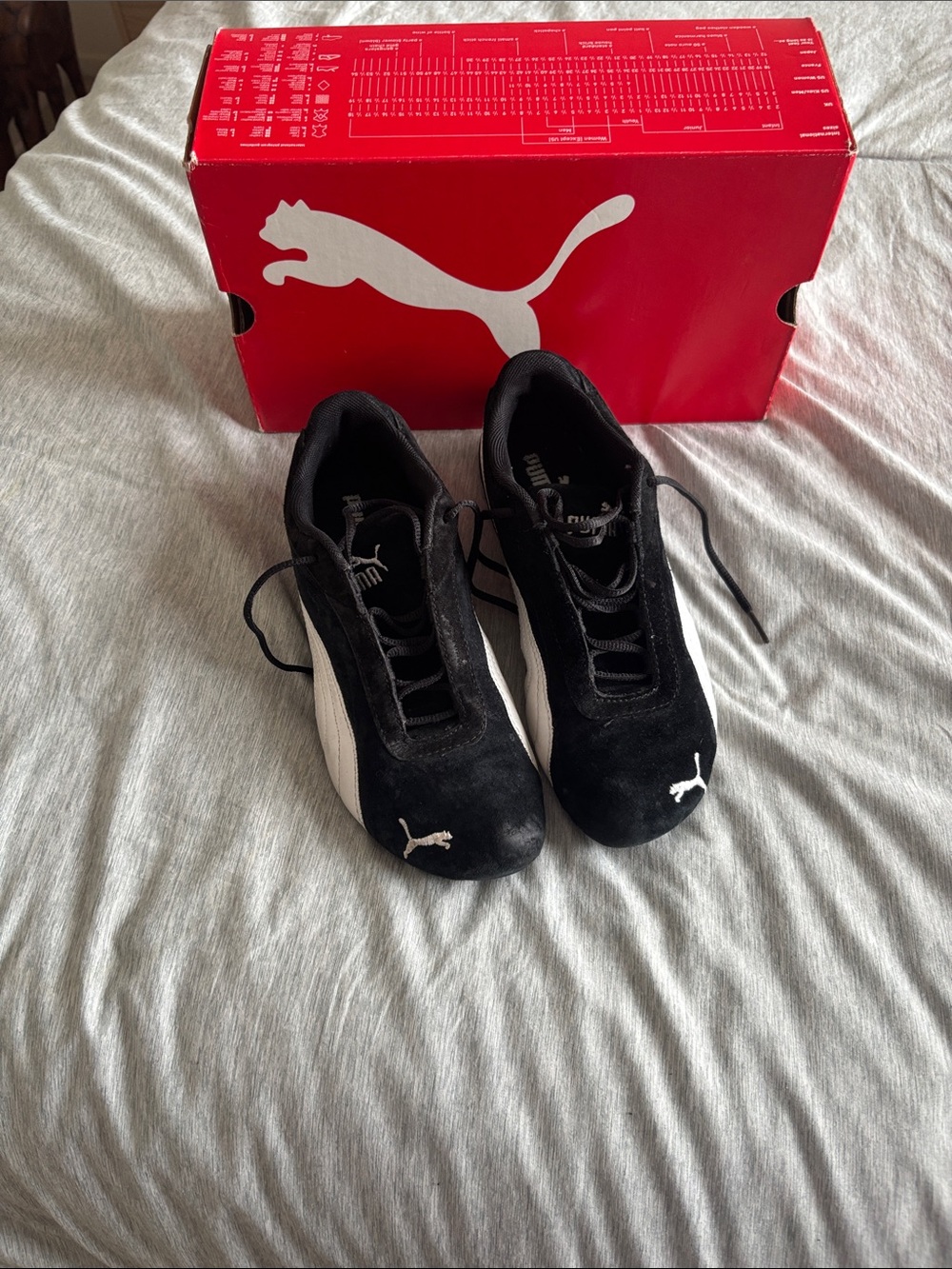 Puma Black and White Women's Slip-On Sneakers